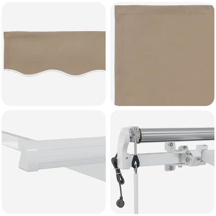 Utdragbar markis Beige 600 × 300 cm Duk och Aluminium