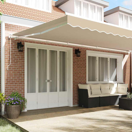 Utdragbar markis Beige 600 × 300 cm Duk och Aluminium