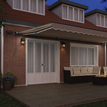 Utdragbar markis Beige 600 × 300 cm Duk och Aluminium