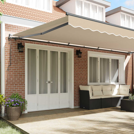 Utdragbar markis Beige 600 × 300 cm Duk och Aluminium