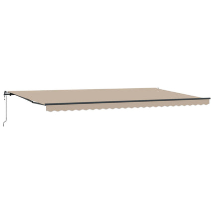 Utdragbar markis Beige 600 × 300 cm Duk och Aluminium