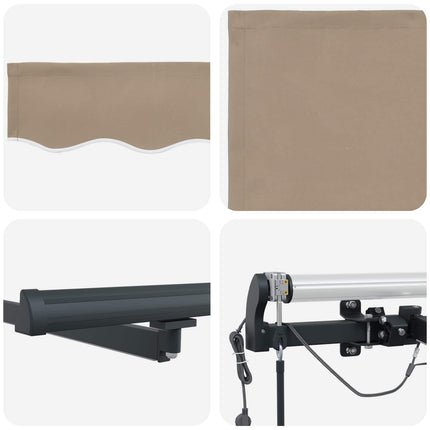 Utdragbar markis Beige 600 × 300 cm Polyester