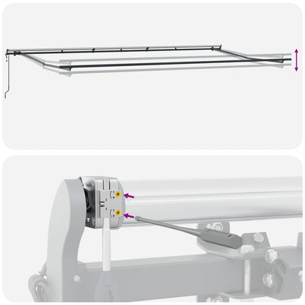 Utdragbar markis Vit 600 × 300 cm Duk och Aluminium