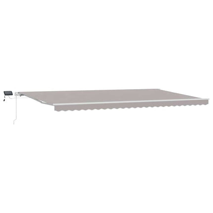 Utdragbar markis Ljusgrå 600 × 300 cm Duk och Aluminium