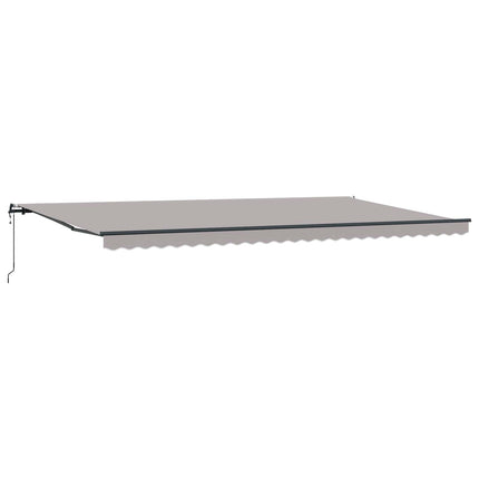 Utdragbar markis Ljusgrå 600 × 300 cm Duk och Aluminium