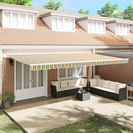 Utfällbar markis Flerfärgsdesign 600 × 300 cm