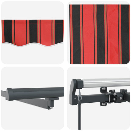 Utfällbar markis orange och brun 600 ×350 cm tyg