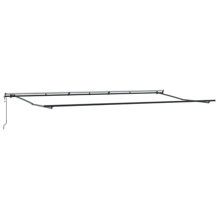 Utfällbar markis orange och brun 600 × 350 cm Duk och Aluminium