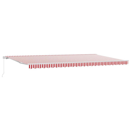 Utfällbar markis Röd och Vit 600 × 350 cm