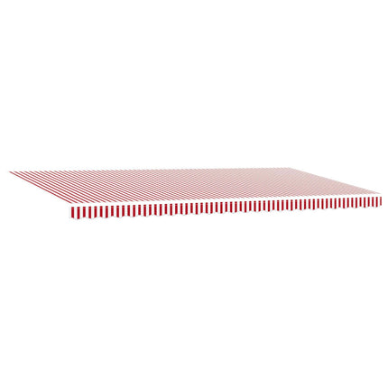 Utfällbar markis Röd och Vit 600 × 350 cm Duk och Aluminium
