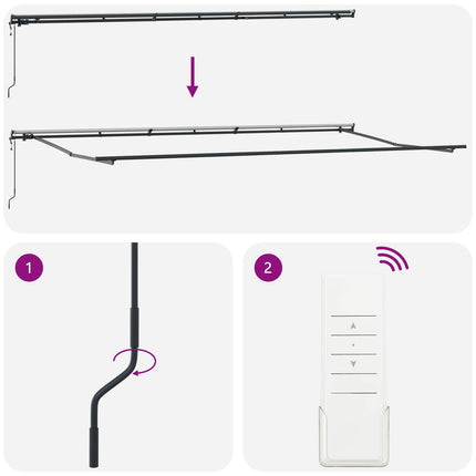 Utfällbar markis Röd och Vit 600 × 350 cm Duk och Aluminium