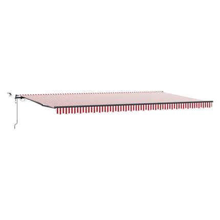 Markis tyg Röd och Vit 600 × 350 cm Polyester