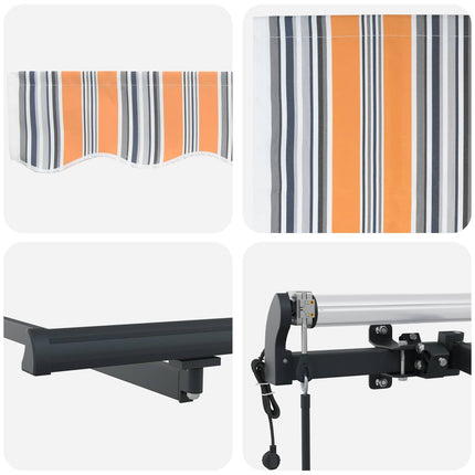 Utdragbar markis Flerfärgsdesign 600 × 350 cm Duk och Aluminium