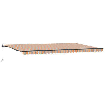 Utdragbar markis Flerfärgsdesign 600 × 350 cm Duk och Aluminium