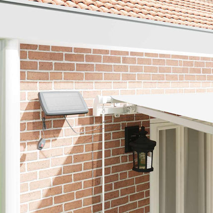 Utdragbar markis Vit 600 × 350 cm Duk och Aluminium