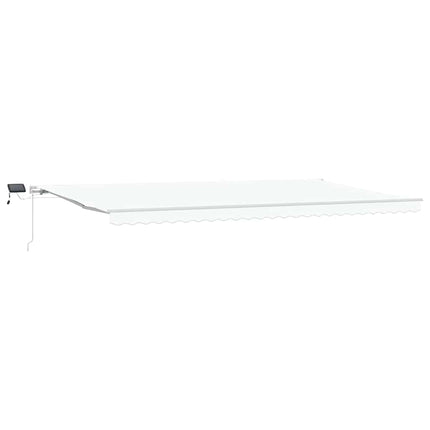 Utdragbar markis Vit 600 × 350 cm Duk och Aluminium