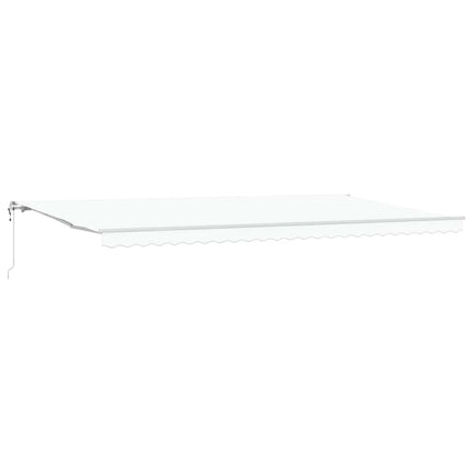 Utdragbar markis Vit 600 × 350 cm Duk och Aluminium