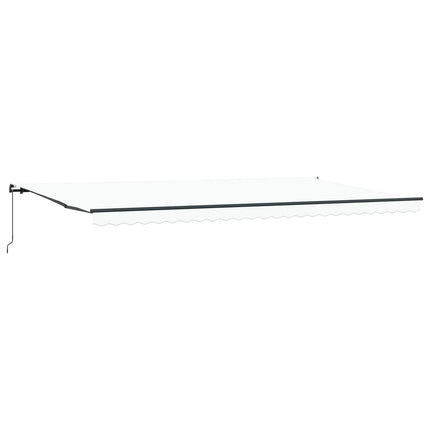 Utdragbar markis Vit 600 × 350 cm Polyester och aluminium