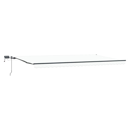 Utdragbar markis Vit 600 × 350 cm Duk och Aluminium