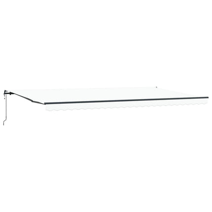 Utdragbar markis Vit 600 × 350 cm Duk och Aluminium