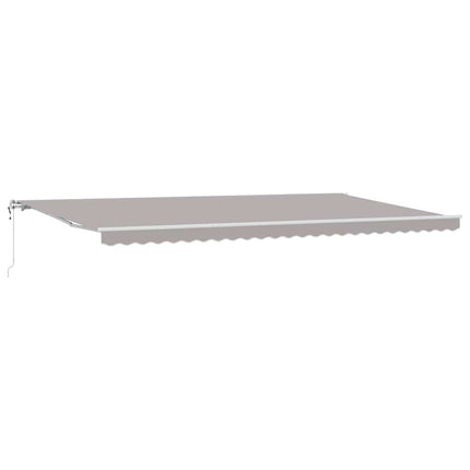 Utdragbar markis Ljusgrå 600 × 350 cm Duk och Aluminium