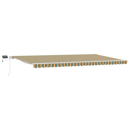 Utfällbar markis Grön och gul 600 × 350 cm Tyger och Stål