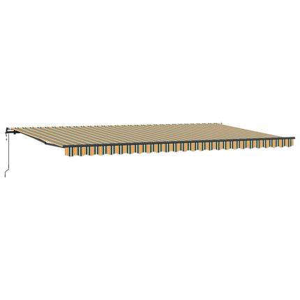 Utfällbar markis Grön och gul 600 × 350 cm Duk och Aluminium