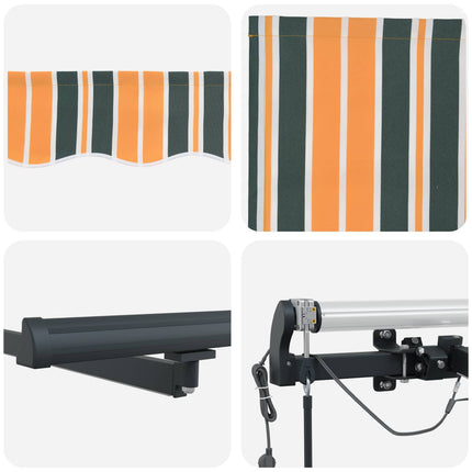 Markis tyg Grön och gul 600 × 350 cm Polyester