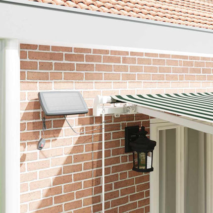 Utdragbar markis Grön och Vit 600 × 350 cm Duk och Aluminium