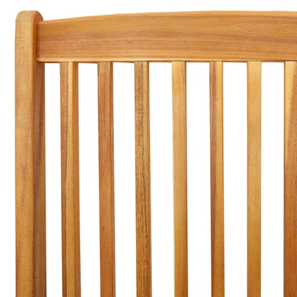 Fällstol med kudde 2 pcs Brun Massivt akaciaträ