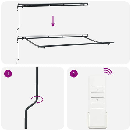 Markisram Antracit 3,5 x 2 m Metall
