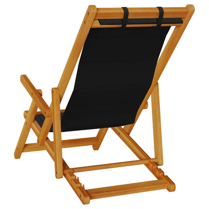 Strandstol 2 st Brun Massivt Akaciaträ