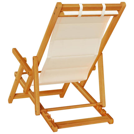 Strandstol 2 st Brun Massivt Akaciaträ