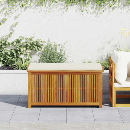Kuddlåda utomhus 113x50x60,5 cm massivt trä akacia