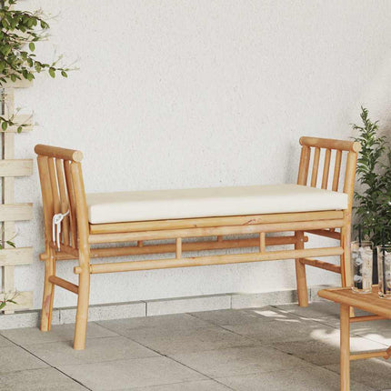 Trädgårdsbänk med kudde Brun 110 x 38 x 65cm Bambu