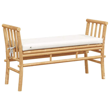 Trädgårdsbänk med kudde Brun 110 x 38 x 65cm Bambu