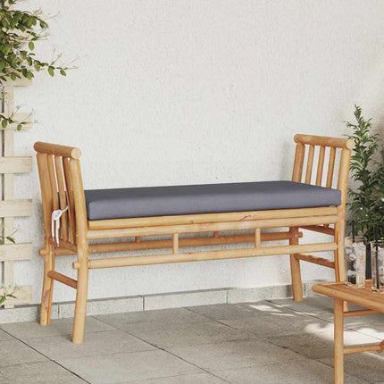 Trädgårdsbänk med kudde Brun 110 x 38 x 65cm Bambu
