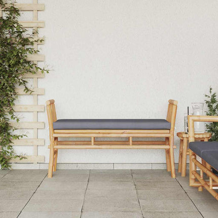 Trädgårdsbänk med kudde Brun 110 x 38 x 65cm Bambu