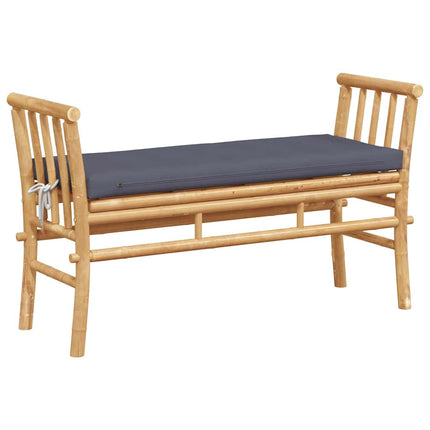 Trädgårdsbänk med kudde Brun 110 x 38 x 65cm Bambu