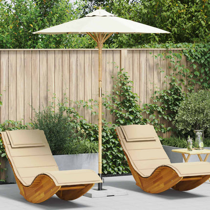 Trädgårdsparasol Krämvit Ø 180 x 230 cm Bambu