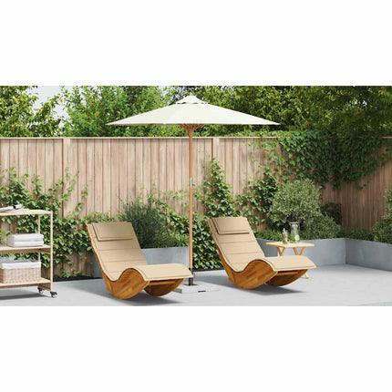 Trädgårdsparasol Krämvit Ø 217 x 230 cm Bambu
