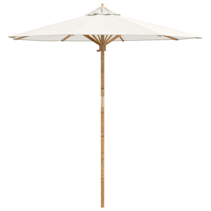 Trädgårdsparasol Krämvit Ø 217 x 230 cm Bambu