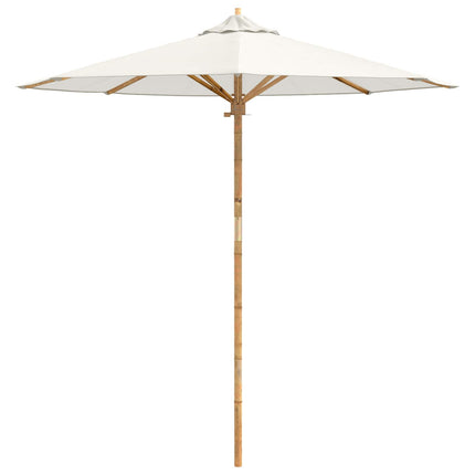 Trädgårdsparasol Krämvit Ø 217 x 230 cm Bambu