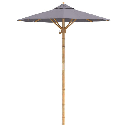 Trädgårdsparasol Mörkgrå Ø 150 x 210 cm Bambu