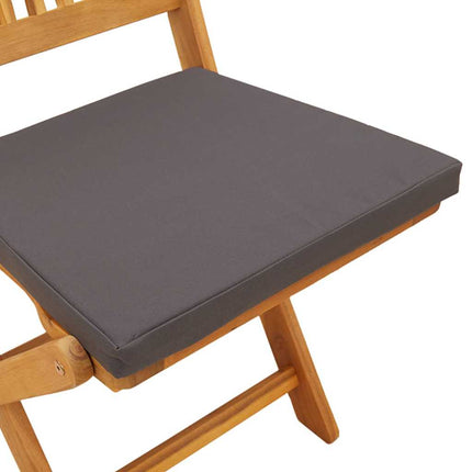 Fällstol med kudde 4 pcs Grå 49 x 57.5 x 92cm Massivt akaciaträ