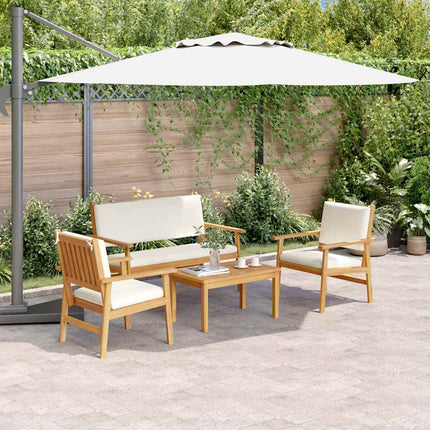 Trädgårdsoffset 4 pcs Brun 120 x 65,5 x 79 cm Massivt Akaciaträ