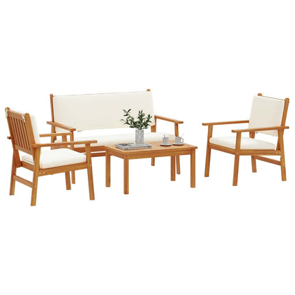 Trädgårdsoffset 4 pcs Brun 120 x 65,5 x 79 cm Massivt Akaciaträ