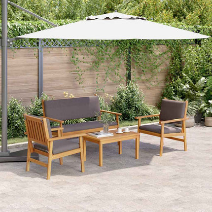 Trädgårdsoffset 4 pcs Brun 120 x 65,5 x 79 cm Massivt Akaciaträ