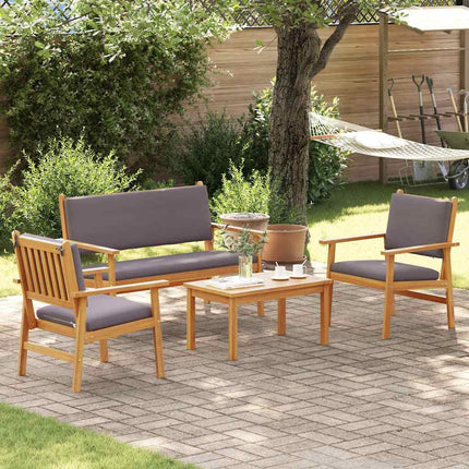 Trädgårdsoffset 4 pcs Brun 120 x 65,5 x 79 cm Massivt Akaciaträ