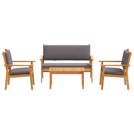 Trädgårdsoffset 4 pcs Brun 120 x 65,5 x 79 cm Massivt Akaciaträ
